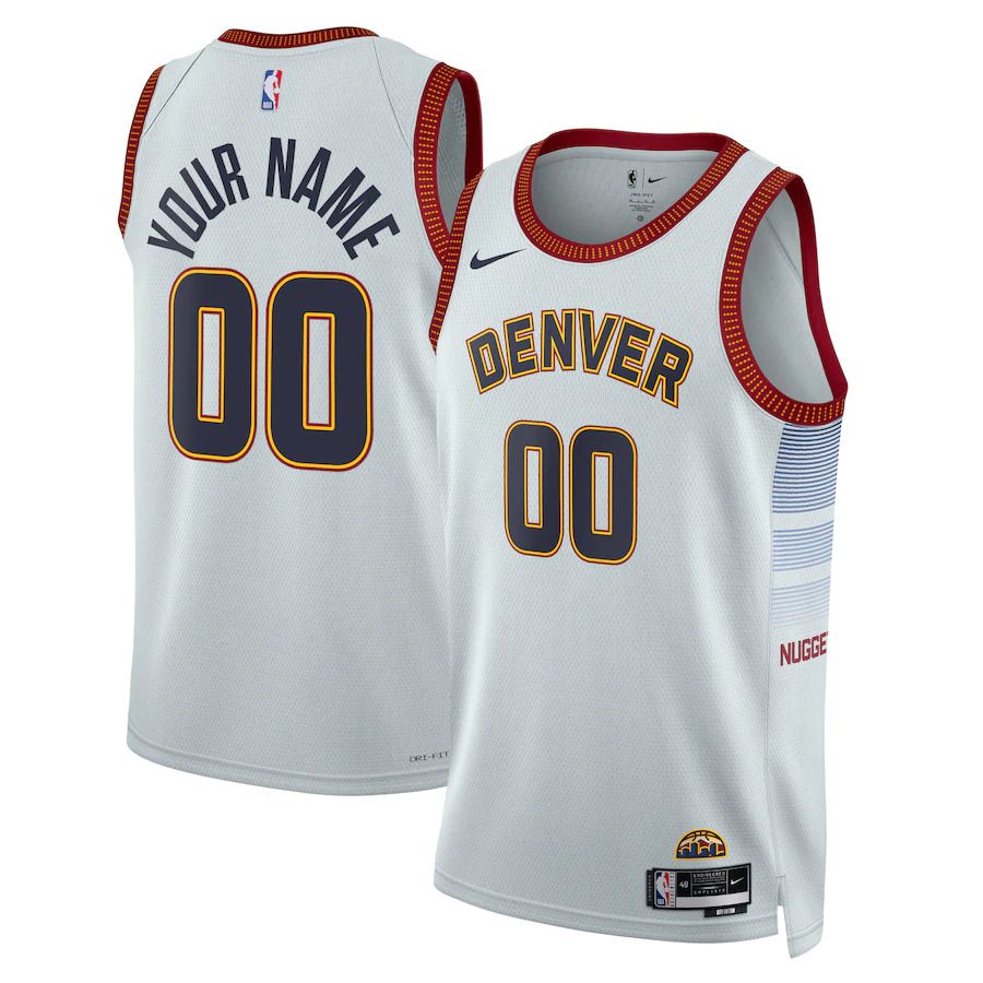 Men Denver Nuggets Nike Gray City Edition 2022-23 Swingman Custom NBA Jersey->customized nba jersey->Custom Jersey